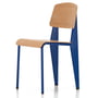 Vitra - Prouvé Standard Stuhl, Eiche natur / Bleu Marcoule (Filzgleiter)