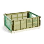 Hay - Colour Crate Mix M, 34,5 x 26,5 cm, olive / dark mint, recycled