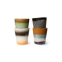 HKliving - 70's Ristretto Becher, 80 ml, good vibes (4er-Set)	