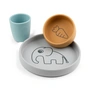 Done by Deer - Silikon Geschirr-Set Elphee grau / senfgelb / blau (3er-Set)