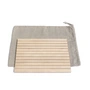 side by side - Brotschneidebrett mit Rillen 32 x 23 cm und Brotbeutel, Esche / Leinen