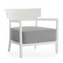 Kartell - Cara Outdoor Sessel, Gestell weiß matt / Bezug grau