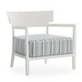 Kartell - Cara Outdoor Sessel, Gestell weiß matt / Bezug grün gestreift