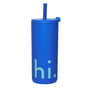Design Letters - Hi Travel Trinkhalm-Becher, 0.5 l, cobalt blue
