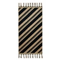 HKliving - 1965 Badetuch, 70 x 140 cm, beige / schwarz
