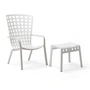 Nardi - Folio verstellbarer Outdoor-Sessel + Poggio Hocker, bianco