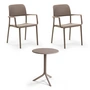 Nardi - Bora Armlehnstuhl (2x) + Step Tisch, tortora
