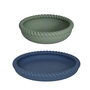 OYOY - Mellow Teller & Schüssel, blau / olive (2er-Set)