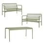 HAY - Palissade Tisch + 2x Dining Bench, olive