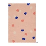 myfelt - Terra Rose Filzkugelteppich, 140 x 200 cm, rosé / coral / weiß / kobaltblau