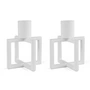 HANA - OneFlame Kerzenständer H 8,3 x Ø 7 cm, weiß (2er-Set)