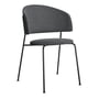 OUT Objekte unserer Tage - Wagner Dining Chair, schwarz / Bouclé (Promise 095 lavagrau)	