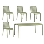 HAY - Palissade Tisch + 4x Chair, olive