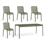 Hay - Palissade Tisch + 4x Dining Chair, olive
