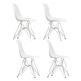 Vitra - Eames Plastic Side Chair DSR, verchromt / weiß (Filzgleiter basic dark) (4er-Set)