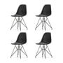Vitra - Eames Plastic Side Chair DSR RE, basic dark / tiefschwarz (Filzgleiter basic dark) (4er-Set)