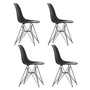 Vitra - Eames Plastic Side Chair DSR RE, basic dark / tiefschwarz (Filzgleiter basic dark) (4er-Set)