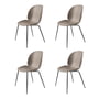 Gubi - Beetle Dining Chair, Conic Base schwarz / new beige (4er Set)