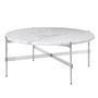 Gubi - TS Couchtisch Ø 80 cm, Stahl poliert / Marmor weiß
