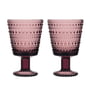 Iittala - Kastehelmi Trinkglas mit Fuß 26 cl, violett (2er-Set)