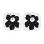 Marimekko - Oiva Unikko Servierplatte, 10 x 10 cm, weiß / coal / silber (2er-Set)