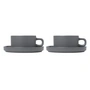 Blomus - Pilar Teetasse mit Untertasse, pewter (4-tlg.)