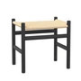 Carl Hansen - CH53 Hocker, Buche soft schwarz lackiert / Naturgeflecht