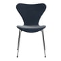 Fritz Hansen - Stuhl Serie 7, gepolstert, Belfast Graublau, Chrom