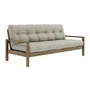 Karup - Knob Schlafsofa 130 x 190 cm, Kiefer carobbraun / linen (914)
