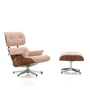 Vitra - Lounge Chair & Ottoman, poliert, Nussbaum schwarz pigmentiert, Nubia, ivory / peach (neue Maße)