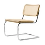 Thonet - S 32 VL Lounge Stuhl, Chrom / Eiche mit Naturholzlack lackiert / Rohrgeflecht mit Kunststoffstützgewebe 