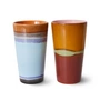 HKliving - 70's Latte Macchiato Becher, 280 ml, clash (2er-Set)