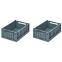 LIEWOOD - Weston Aufbewahrungsbox, 25 x 18 x 9,5 cm, whale blue (2er-Set)