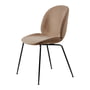 Gubi - Beetle Dining Chair Vollpolsterung (Conic Base), Schwarz / Dedar Sunday (034)
