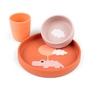 Done by Deer - Silikon Geschirr-Set, Happy Clouds, papaya (3er-Set)