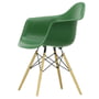Vitra - Eames Plastic Armchair DAW RE, Esche honigfarben / smaragd (Filzgleiter basic dark)