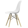 Vitra - Eames Plastic Side Chair DSW RE, Esche honigfarben / baumwollweiß (Filzgleiter basic dark)