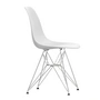 Vitra - Eames Plastic Side Chair DSR RE, verchromt / baumwollweiß (Filzgleiter basic dark)