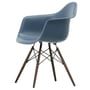 Vitra - Eames Plastic Armchair DAW RE, Ahorn dunkel / meerblau (Filzgleiter basic dark)