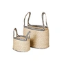 Broste Copenhagen - Lykke Korb, natur / schwarz (2er-Set)