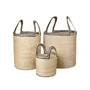 Broste Copenhagen - Lykke Korb, natur / schwarz (3er-Set)