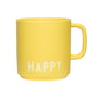 Design Letters - AJ Favourite Porzellan Becher mit Henkel, Happy / yellow