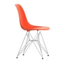 Vitra - Eames Plastic Side Chair DSR RE, verchromt / poppy red (Filzgleiter basic dark)