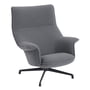 Muuto - Doze Lounge Chair, Drehgestell anthrazit-schwarz / Bezug grau (Ocean 80)