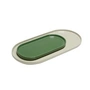 Hübsch Interior - Amare Tablett, oval, sand / grün (2er-Set)