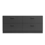 String - Relief Kommode mit Sockel, niedrig, 123 x 41 x 46,6 cm, grau