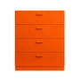 String - Relief Kommode mit Sockel, breit, 82 x 41 x 92,2 cm, orange