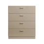String - Relief Kommode mit Sockel, breit, 82 x 41 x 92,2 cm, beige