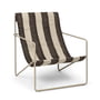 ferm Living - Desert Lounge Chair, cashmere / off-white / chocolate
