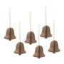 Broste Copenhagen - Chime Bell Deko-Anhänger, Ø 4,5 x H 5 cm, natural brown (6er-Set)